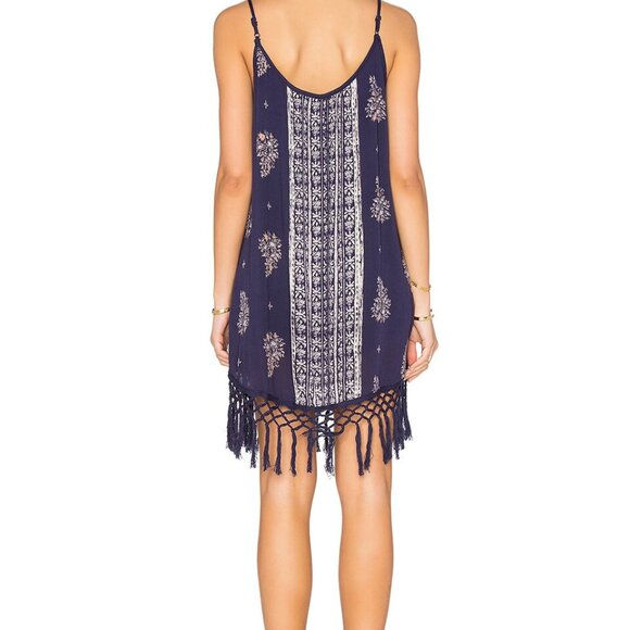 Band of Gypsies Sleeveless Scoop Neck Fringe Hem Dress Size XS - Picture 3 of 10